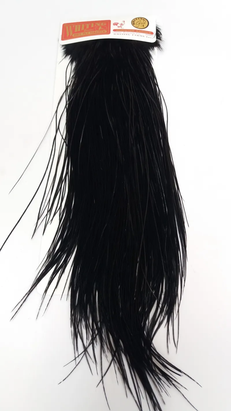 Whiting GOLD Grade Midge Rooster Saddle in BLACK-1